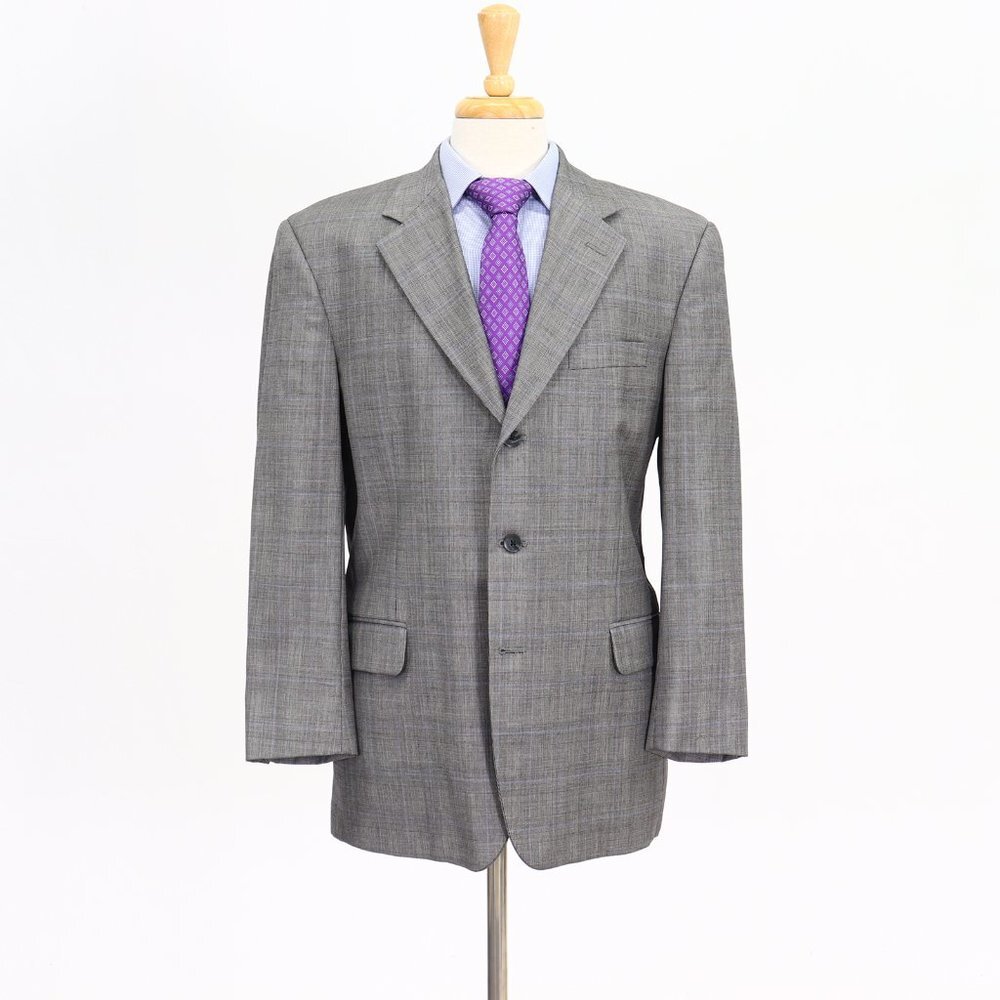Tom James 42R Gray Check 3-Button Sport Coat Blazer Jacket B936